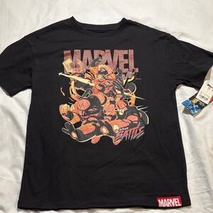 Marvel Boys Size L Black and Red Graphic Tee NWT Perfect for gifting!
